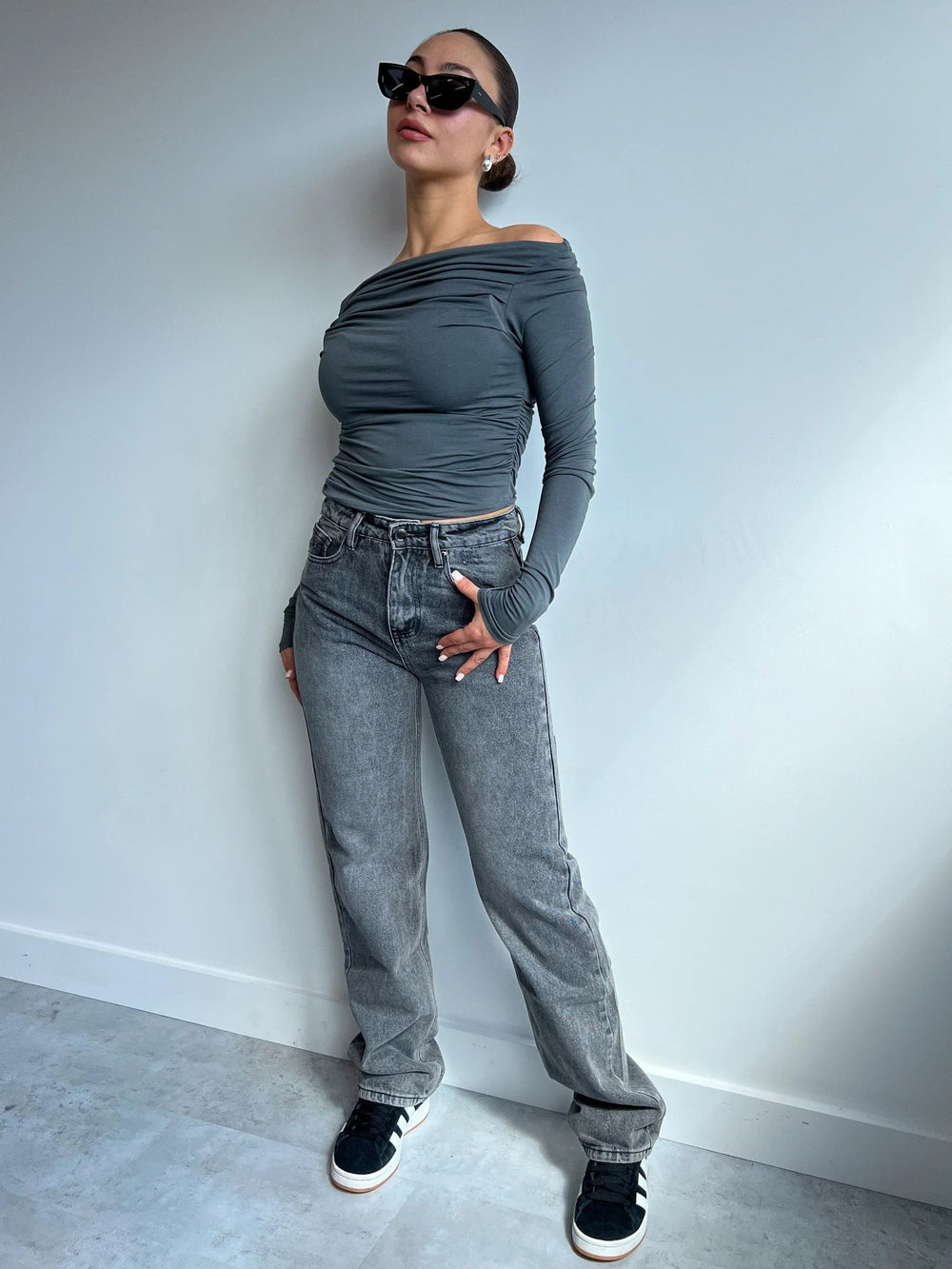 Sahari - Damen Jeans | Hohe Taille, Ripped, Gerade Beine