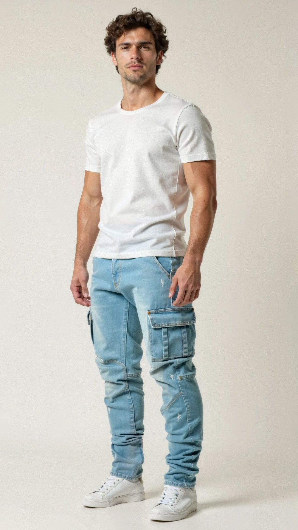 Sahari - Herren Jeans | Dehnbar, Schlanker Schnitt, Praktische Taschen