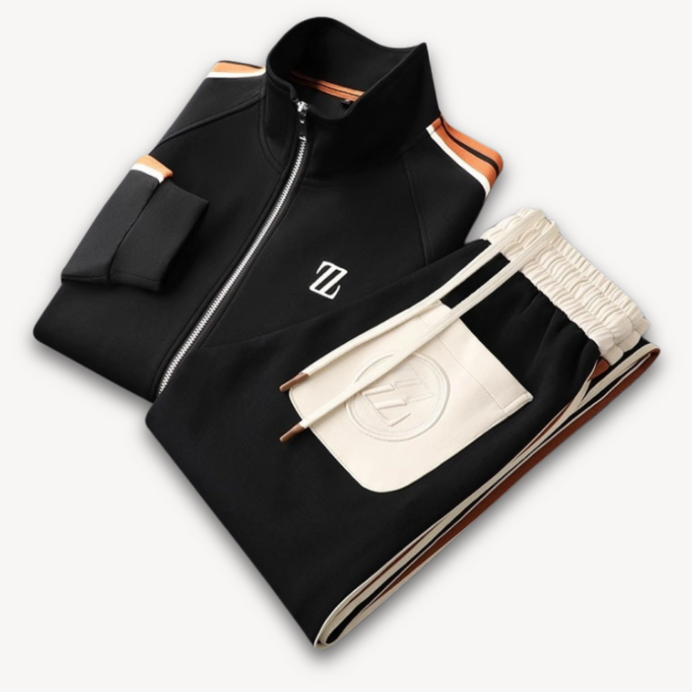 Sahari – Chándal para hombre de dos piezas con cremallera y pantalón jogger
