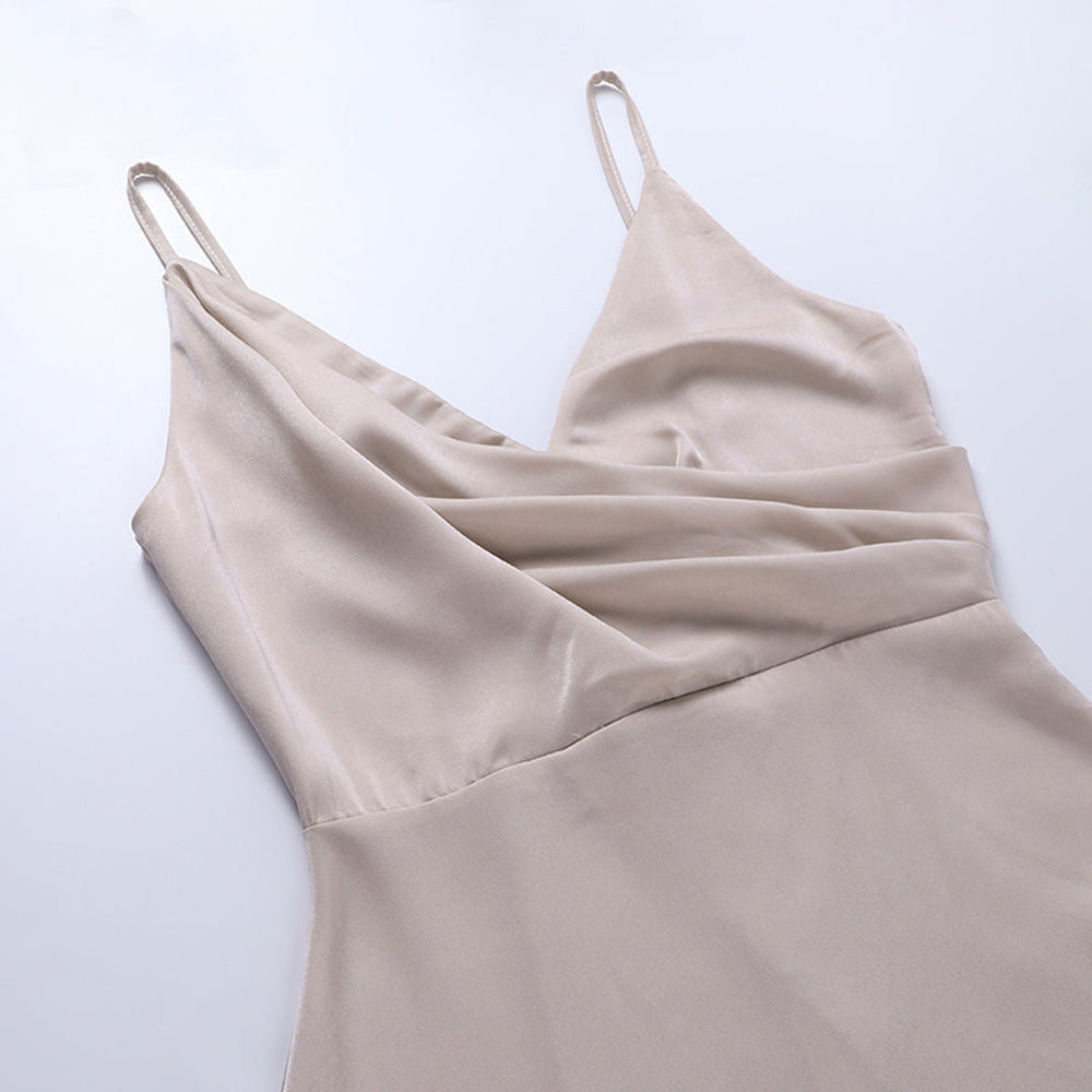 Sahari – Elegantes Midi-Kleid mit Rückenausschnitt