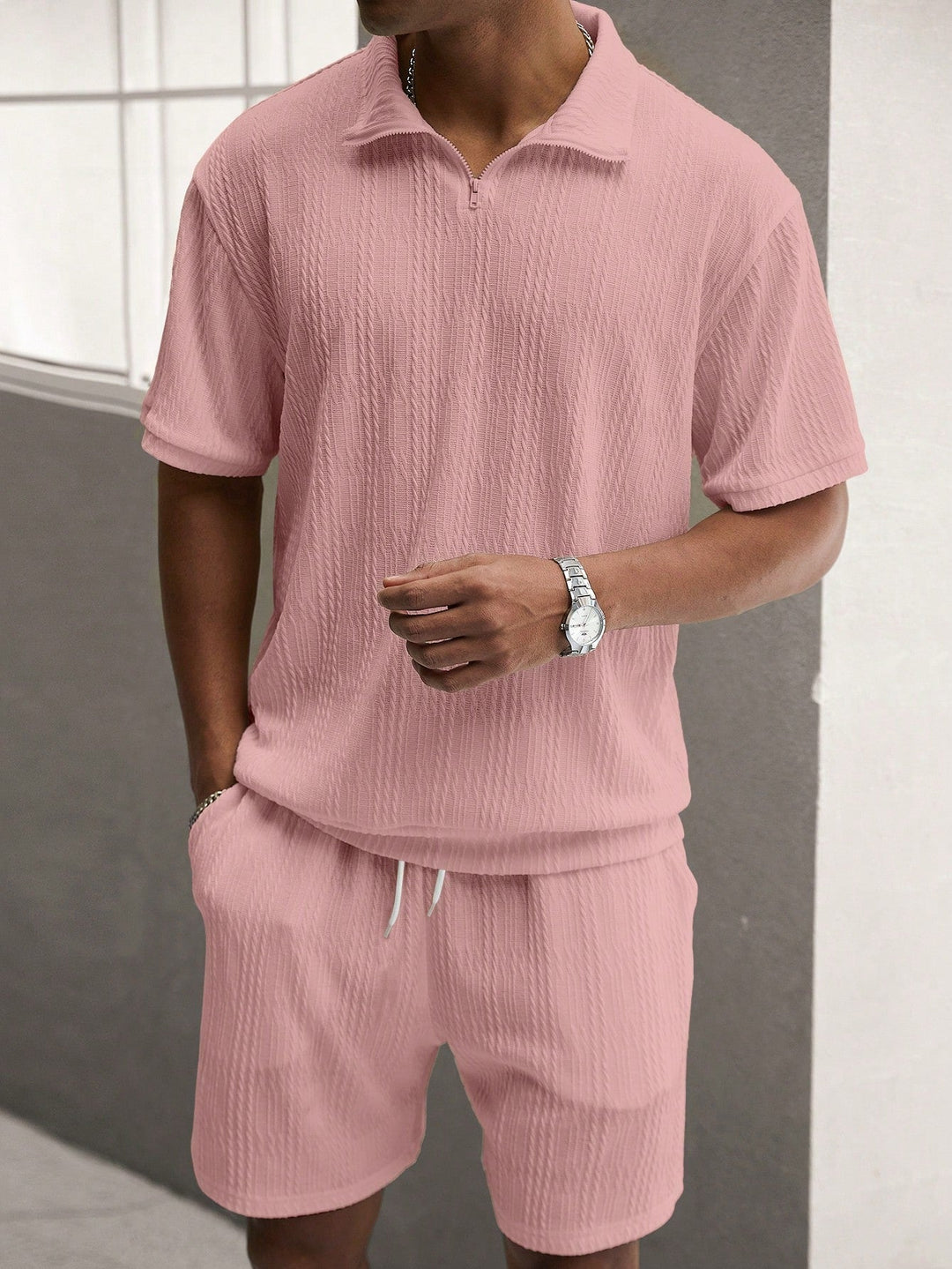 Sahari – Luftiges Herren-Set mit Kragenhemd und Shorts