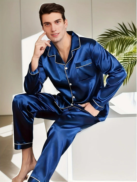 Sahari – Herren-Pyjama-Set aus luxuriösem Satin