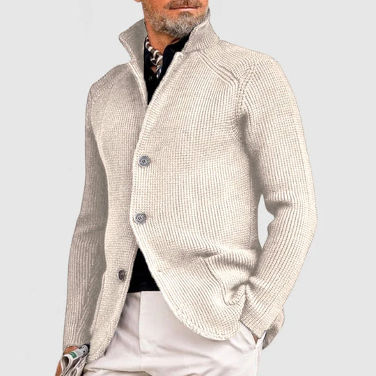 Sahari – Herren Strickjacke mit Taschen aus weichem Feinstrick für Herbst und Winter