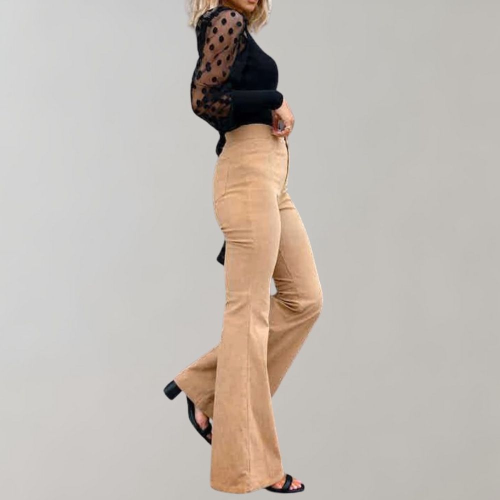 Sahari – Damen Cordhose mit Schlag aus weichem Cordstoff für Herbst und Alltag