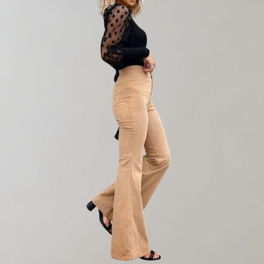 Sahari – Damen Cordhose mit Schlag aus weichem Cordstoff für Herbst und Alltag
