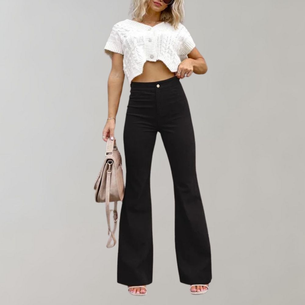Sahari – Damen Cordhose mit Schlag aus weichem Cordstoff für Herbst und Alltag
