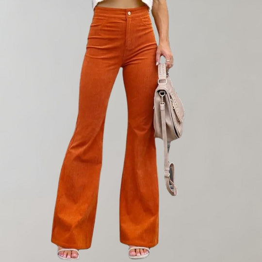 Sahari – Damen Cordhose mit Schlag aus weichem Cordstoff für Herbst und Alltag