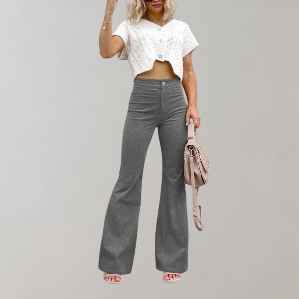 Sahari – Damen Cordhose mit Schlag aus weichem Cordstoff für Herbst und Alltag