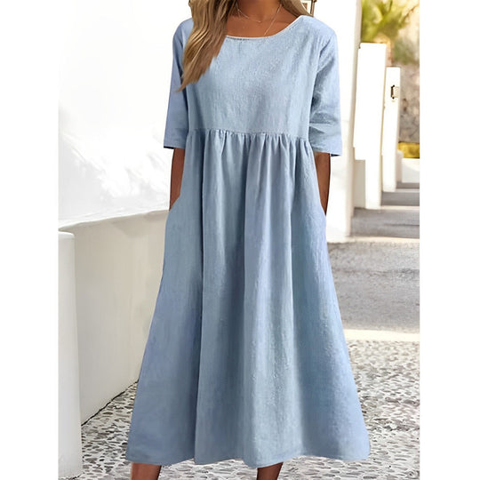 Sahari – Luftiges Midikleid mit Plissee-Details