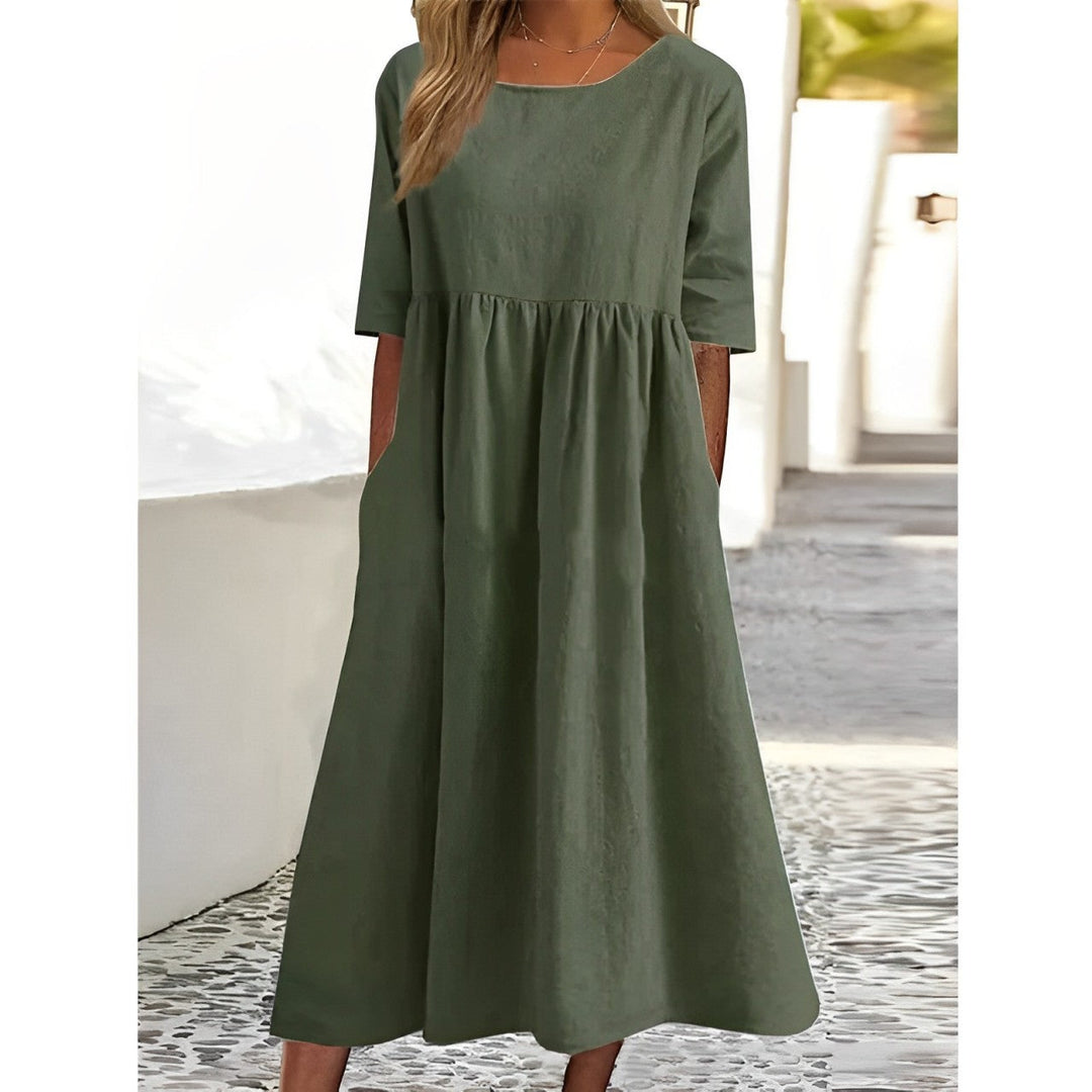 Sahari – Luftiges Midikleid mit Plissee-Details
