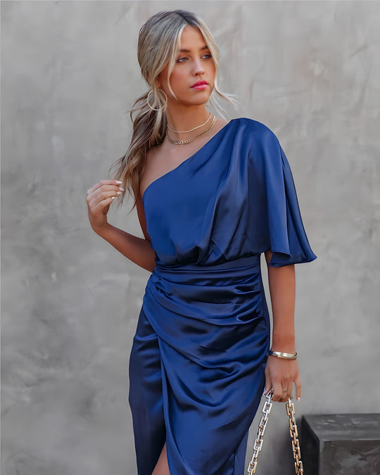 Sahari – Elegantes One-Shoulder Kleid für besondere Anlässe
