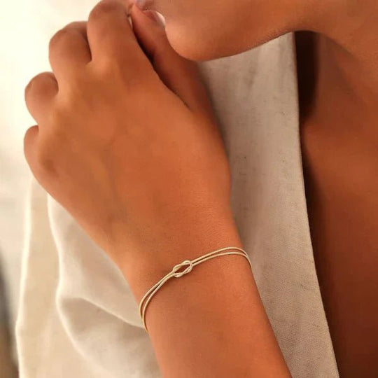Sahari - Damen Armband | Minimalistisch, Knoten-Detail, Alloy Goldkette