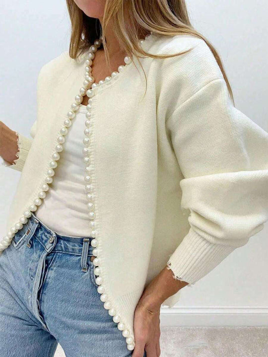 Sahari - Damen Cardigan | Elegante Details, Lange Strickjacke