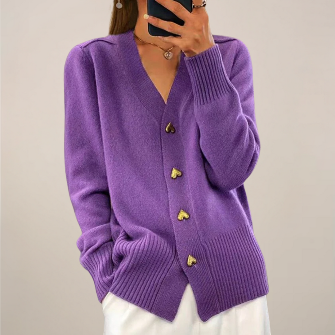 Sahari - Damen Cardigan | Gouden Hartknopen, Elegante Passform