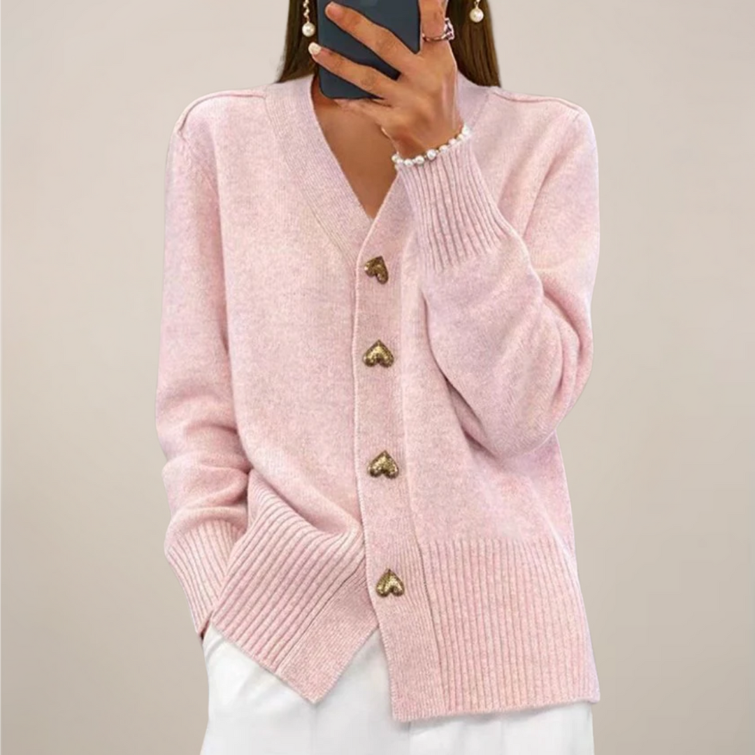 Sahari - Damen Cardigan | Gouden Hartknopen, Elegante Passform