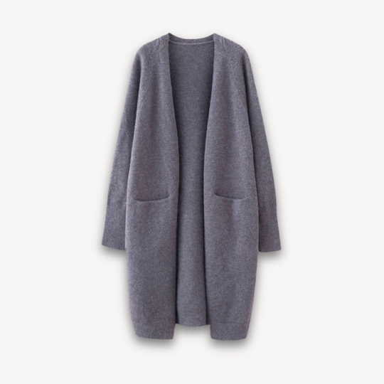 Sahari - Damen Cardigan | Lange Strickjacke, Cashmere, Offene Vorderseite