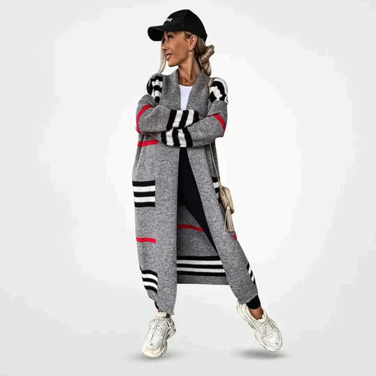 Sahari - Damen Cardigan | Streifenmuster, Offenes Design