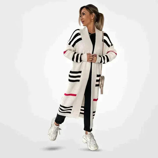 Sahari - Damen Cardigan | Streifenmuster, Offenes Design