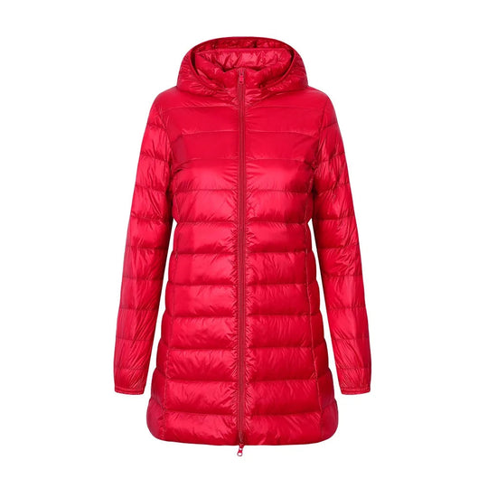 Sahari - Damen Daunenjacke | Kapuze, Langer Schnitt