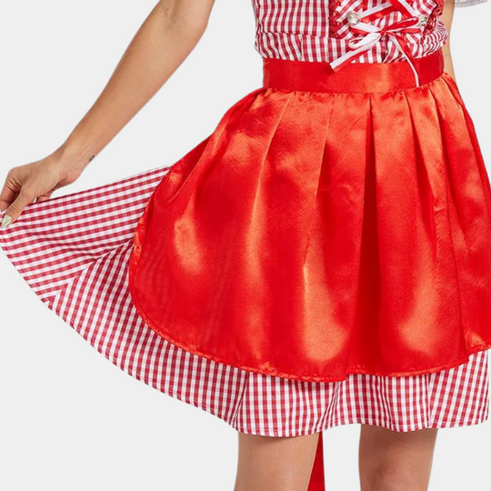 Sahari - Damen Dirndl | Rautenmuster, Baumwolle, Inklusive Bluse und Schürze