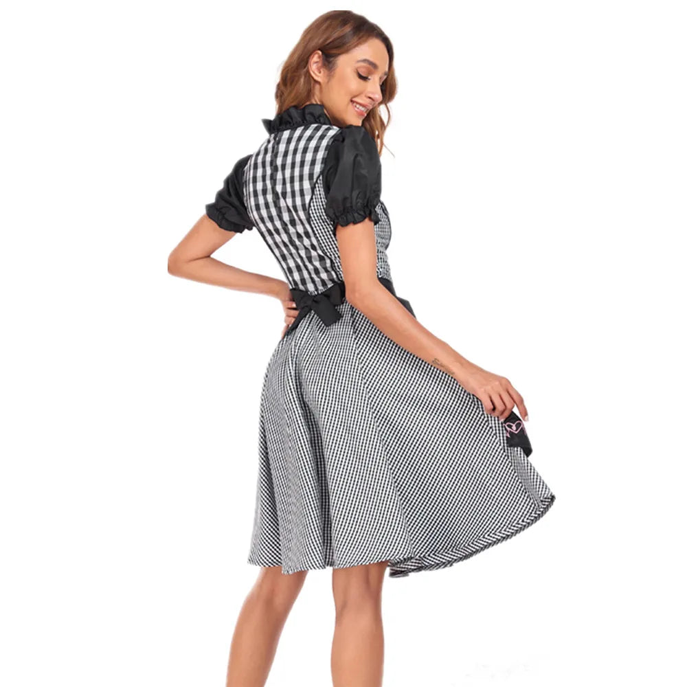 Sahari - Damen Dirndl | Traditionell, Pofmouwen, Hochwertige Baumwolle