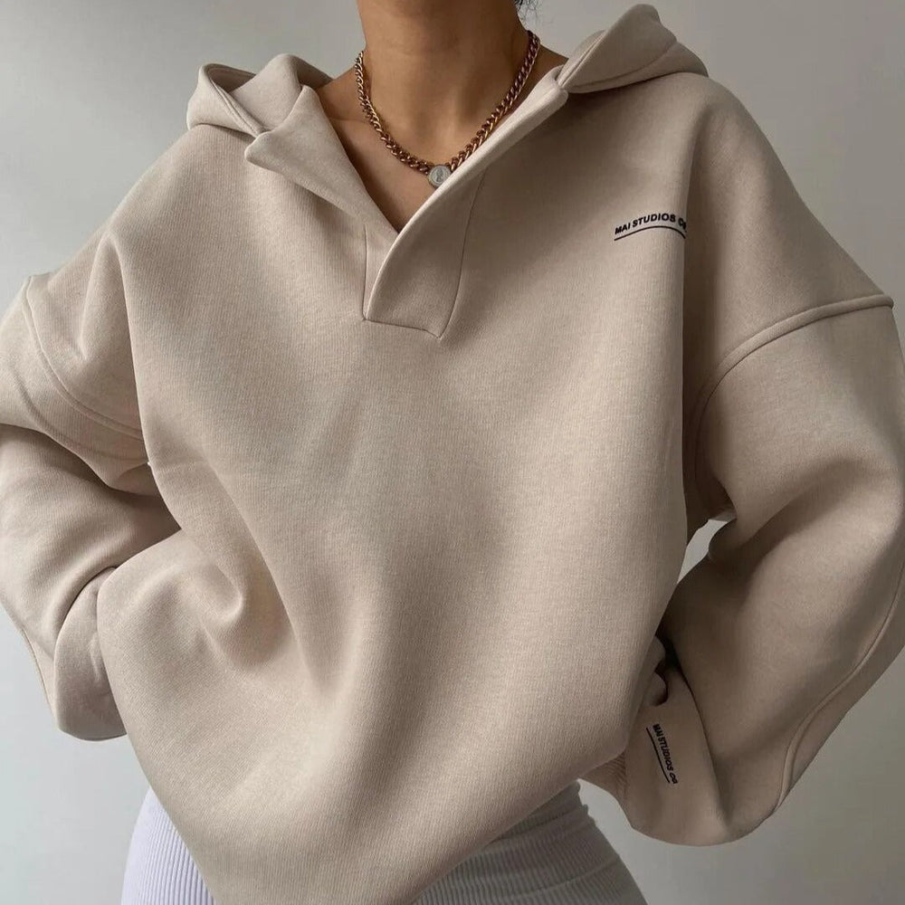 Sahari - Damen Hoodie | Oversize Schnitt, Karomuster, Baumwollmix