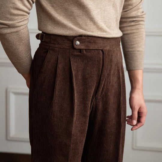 Sahari - Herren Hose | Corduroy, Klassische Passform, Elastischer Bund