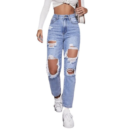 Sahari - Damen Jeans | High-Waist, Destroyed, Relaxed-Fit