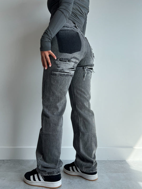 Sahari - Damen Jeans | Hohe Taille, Ripped, Gerade Beine