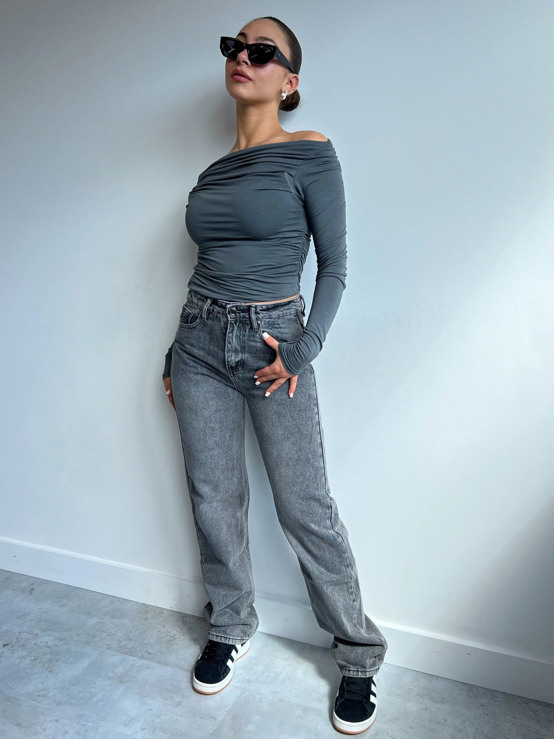 Sahari - Damen Jeans | Hohe Taille, Ripped, Gerade Beine