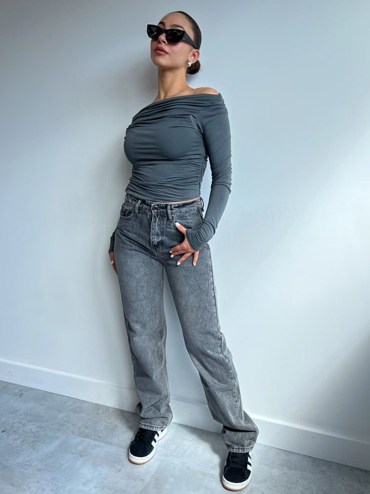 Sahari - Damen Jeans | Hohe Taille, Ripped, Gerade Beine
