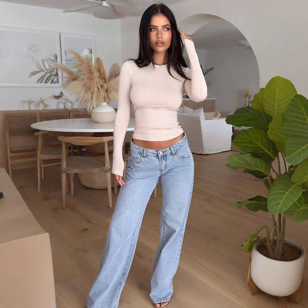 Sahari - Damen Jeans | Low Rise, Semi-weite Beine