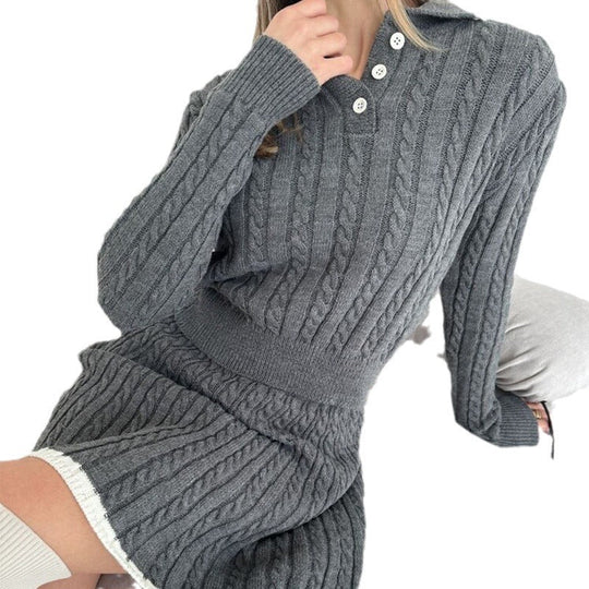 Sahari - Damen Kleid | Hochgeschlossen, Zopfmuster, Elegant