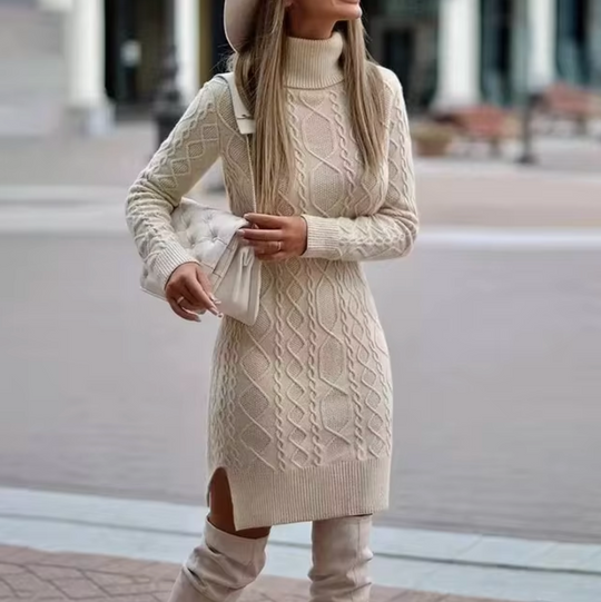 Sahari - Damen Kleid | Midi, Rollkragen, Figurbetont, Vielseitig