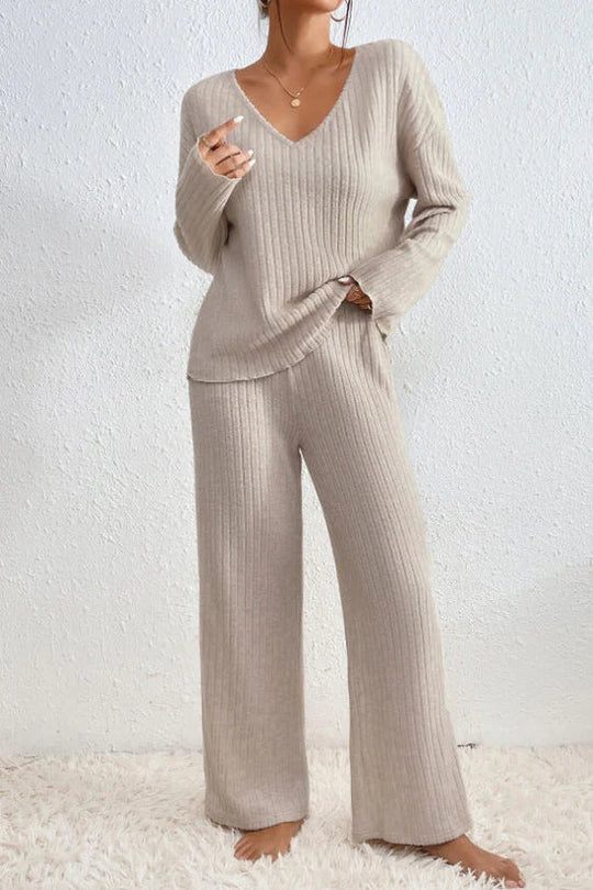 Sahari - Damen Loungewear Set | Ribbed, Bequem, Zweiteilig