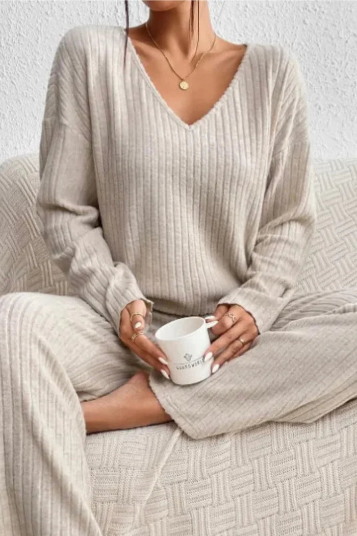Sahari - Damen Loungewear Set | Ribbed, Bequem, Zweiteilig
