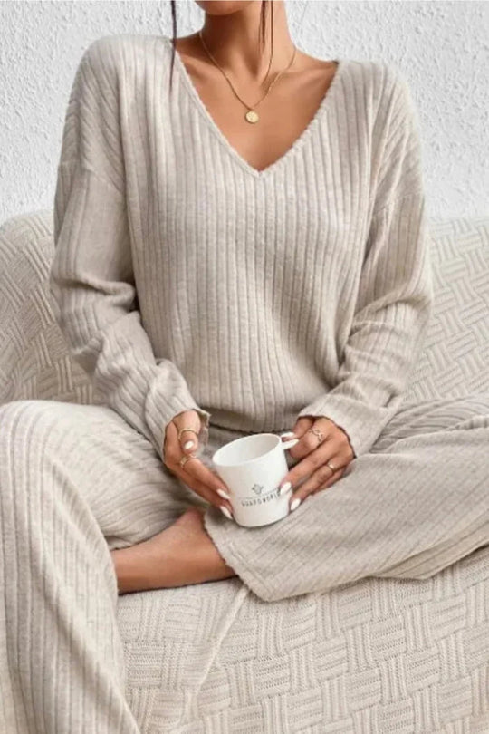 Sahari - Damen Loungewear Set | Ribbed, Bequem, Zweiteilig