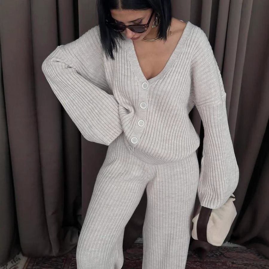 Sahari - Damen Loungewear Set | Weite Ärmel, Knopfleiste, Bequem