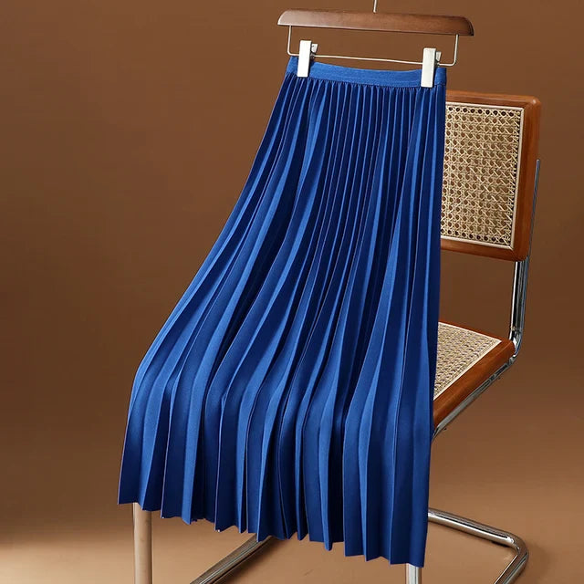 Sahari - Damen Midi Rock | Plissee, Elastische Taille