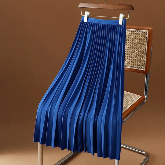 Sahari - Damen Midi Rock | Plissee, Elastische Taille