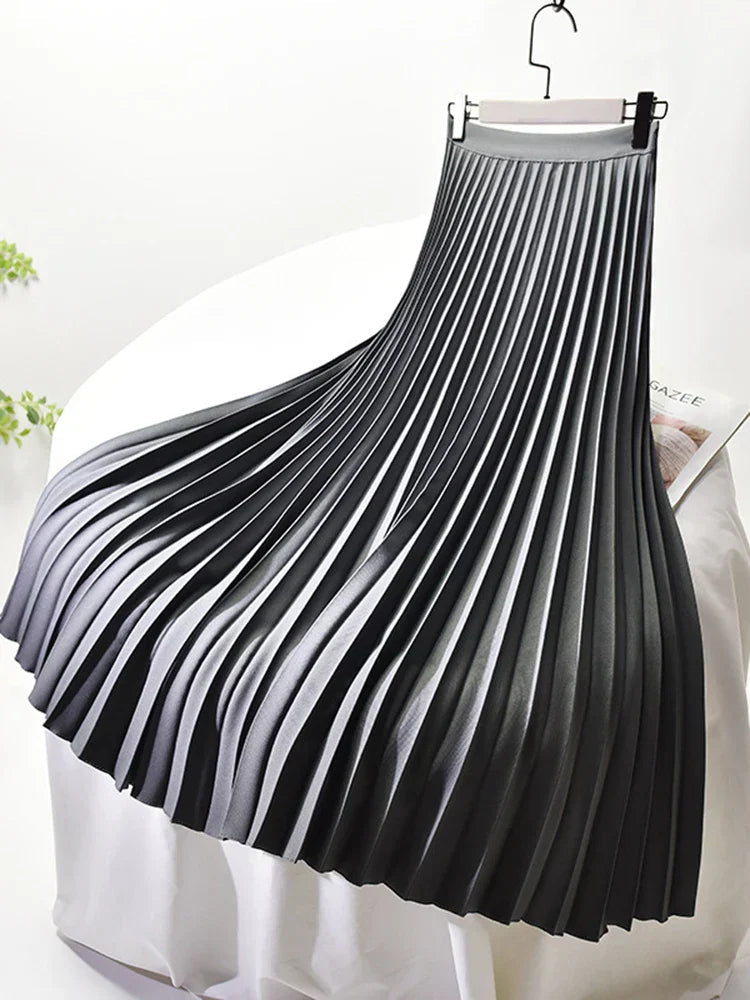Sahari - Damen Midi Rock | Plissee, Elastische Taille