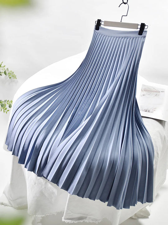 Sahari - Damen Midi Rock | Plissee, Elastische Taille