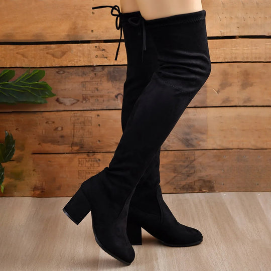 Sahari - Damen Overknee-Stiefel | Blockabsatz, Zeitloses Design
