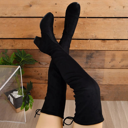 Sahari - Damen Overknee-Stiefel | Blockabsatz, Zeitloses Design