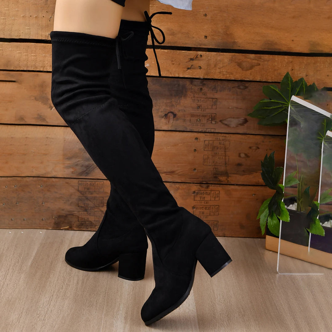 Sahari - Damen Overknee-Stiefel | Blockabsatz, Zeitloses Design