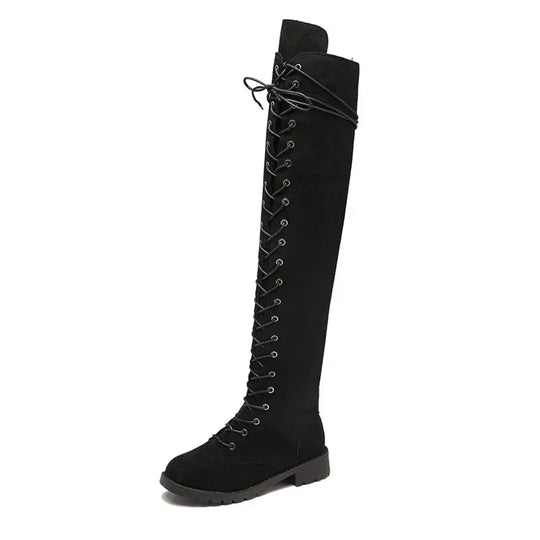 Sahari - Damen Overknee-Stiefel | Schnürung, Markanter Look