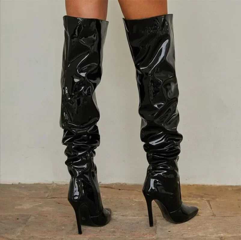 Sahari - Damen Overknee-Stiefel | Stilettoabsatz, Spitze Zehenpartie