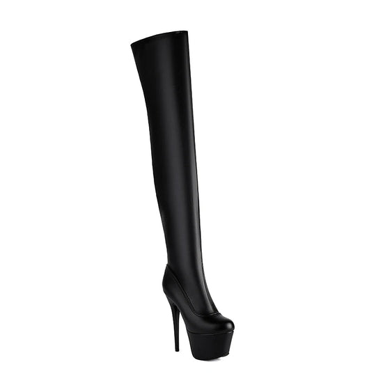 Sahari - Damen Overknee Stiefel | Hoher Stiletto, Plateau