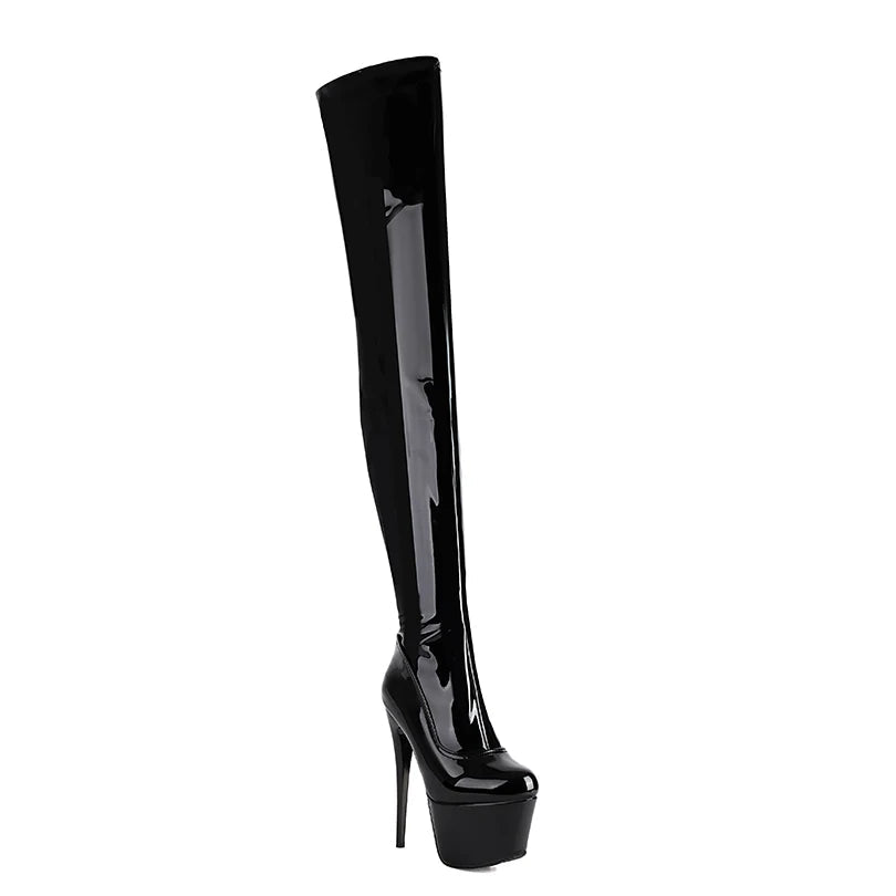 Sahari - Damen Overknee Stiefel | Hoher Stiletto, Plateau