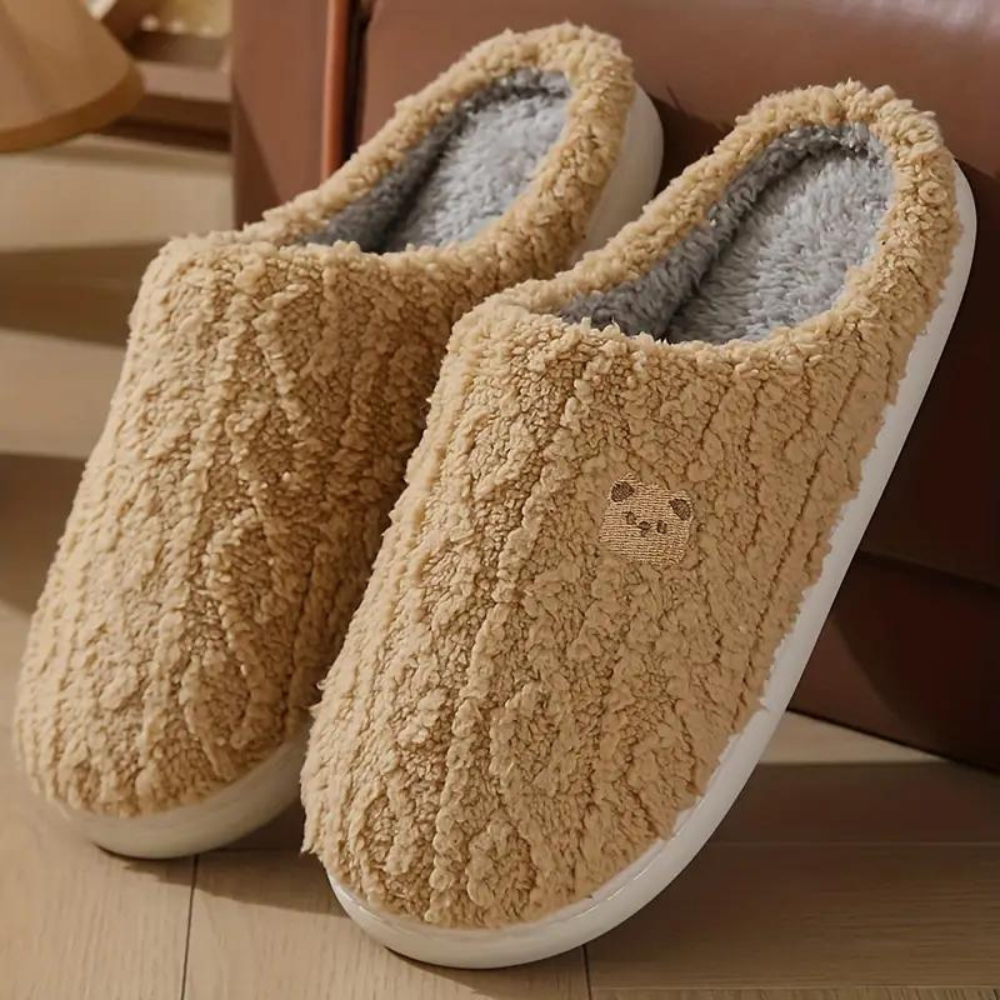 Sahari - Damen Pantoffeln | Weich, Warm, Bärenmotiv